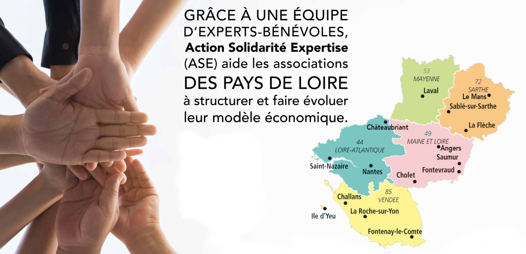 Carte des Pays de Loire montrant le territoire couvert par ASE